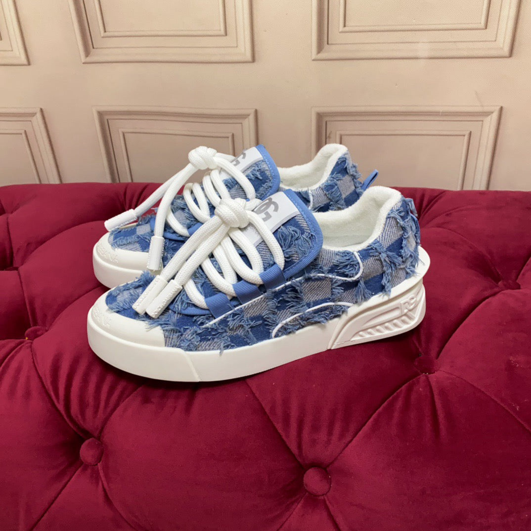 D*G  Luxury Genuine Leather Casual Sneakers - Italian Designer Unisex Shoes