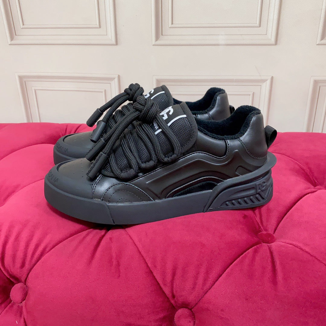 D*G  Luxury Genuine Leather Casual Sneakers - Italian Designer Unisex Shoes