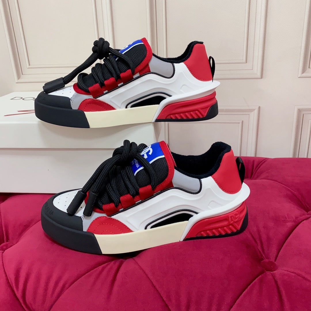 D*G  Luxury Genuine Leather Casual Sneakers - Italian Designer Unisex Shoes