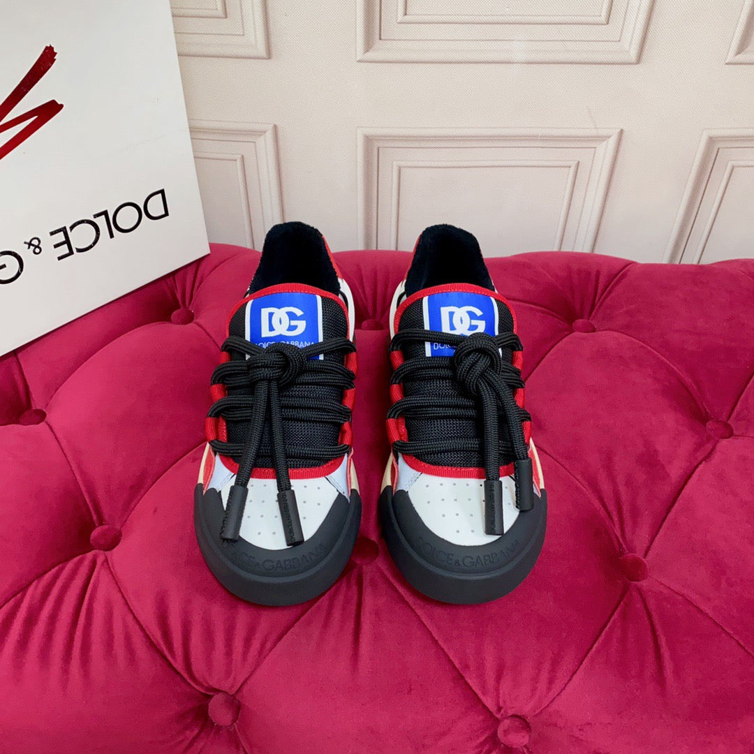 D*G  Luxury Genuine Leather Casual Sneakers - Italian Designer Unisex Shoes