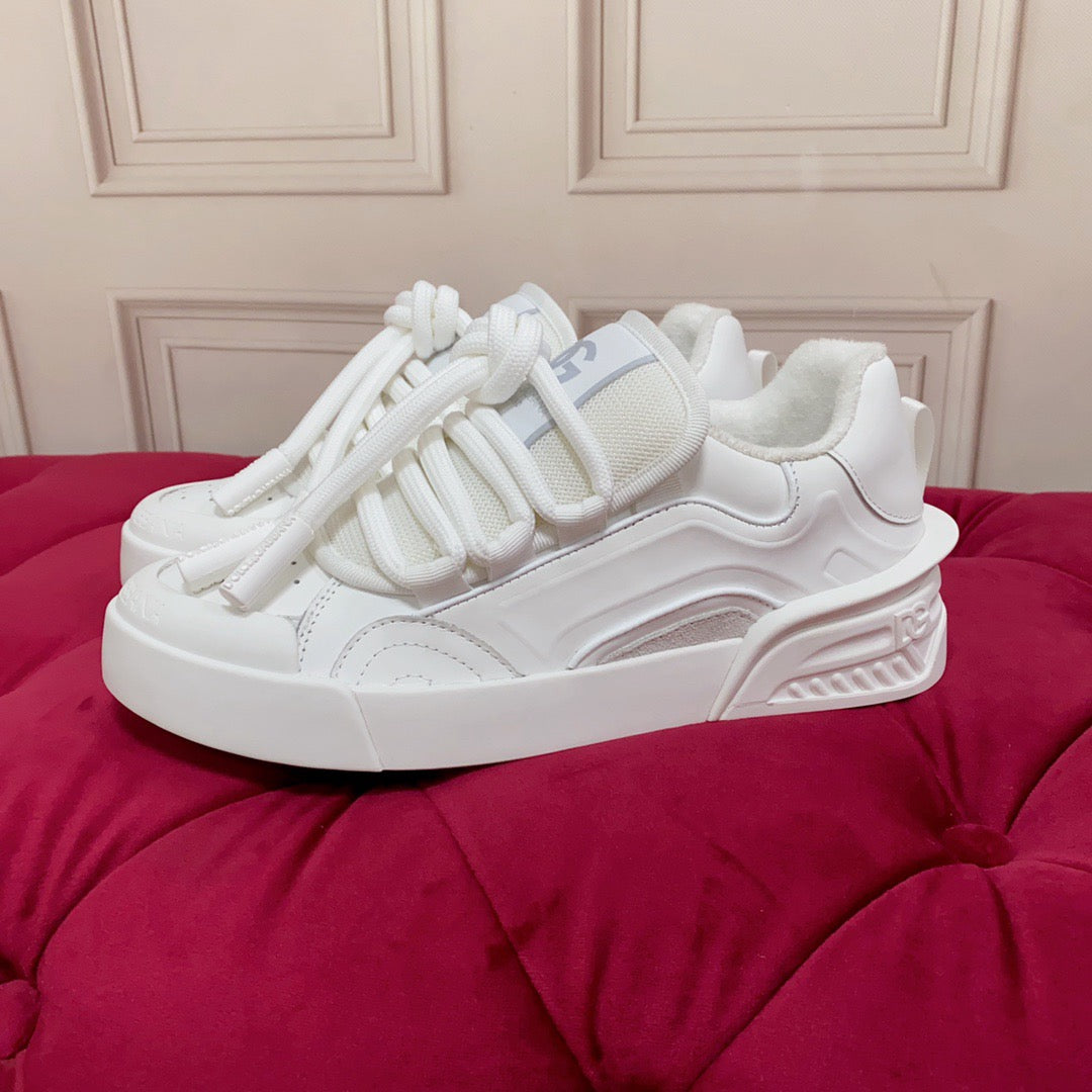 D*G  Luxury Genuine Leather Casual Sneakers - Italian Designer Unisex Shoes