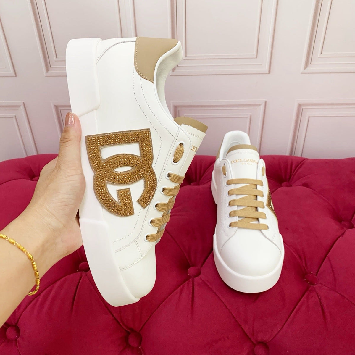D*G  Luxury Genuine Leather Casual Sneakers - Italian Designer Unisex Shoes