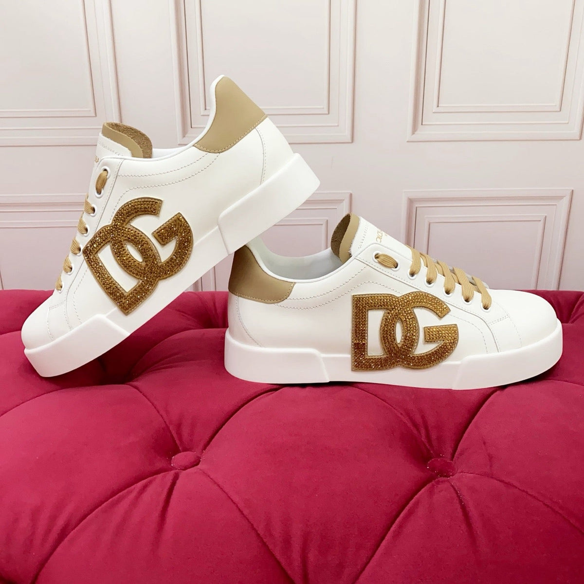 D*G  Luxury Genuine Leather Casual Sneakers - Italian Designer Unisex Shoes