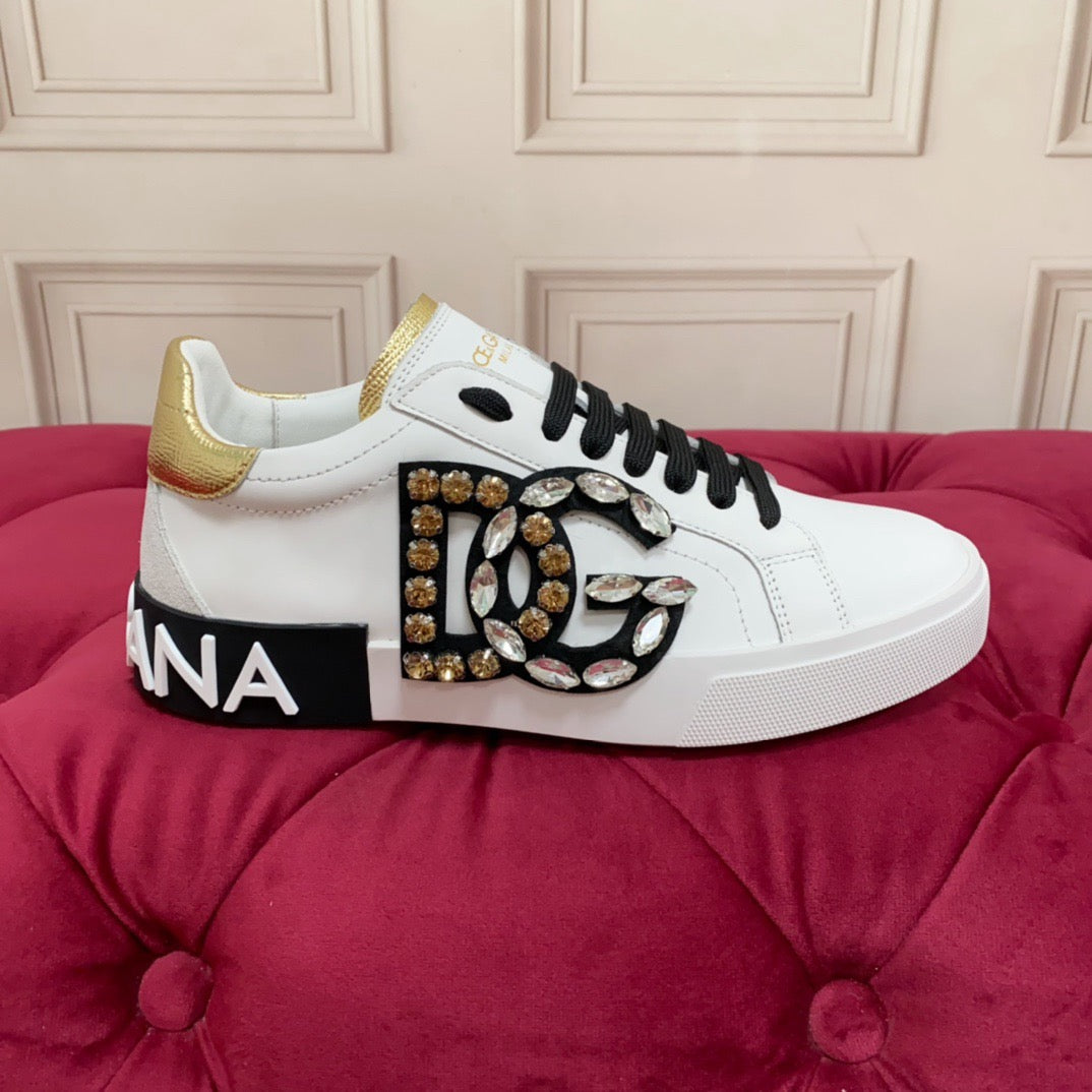 D*G  Premium Leather Casual Sneakers - Designer Unisex Shoes in 4 Styles