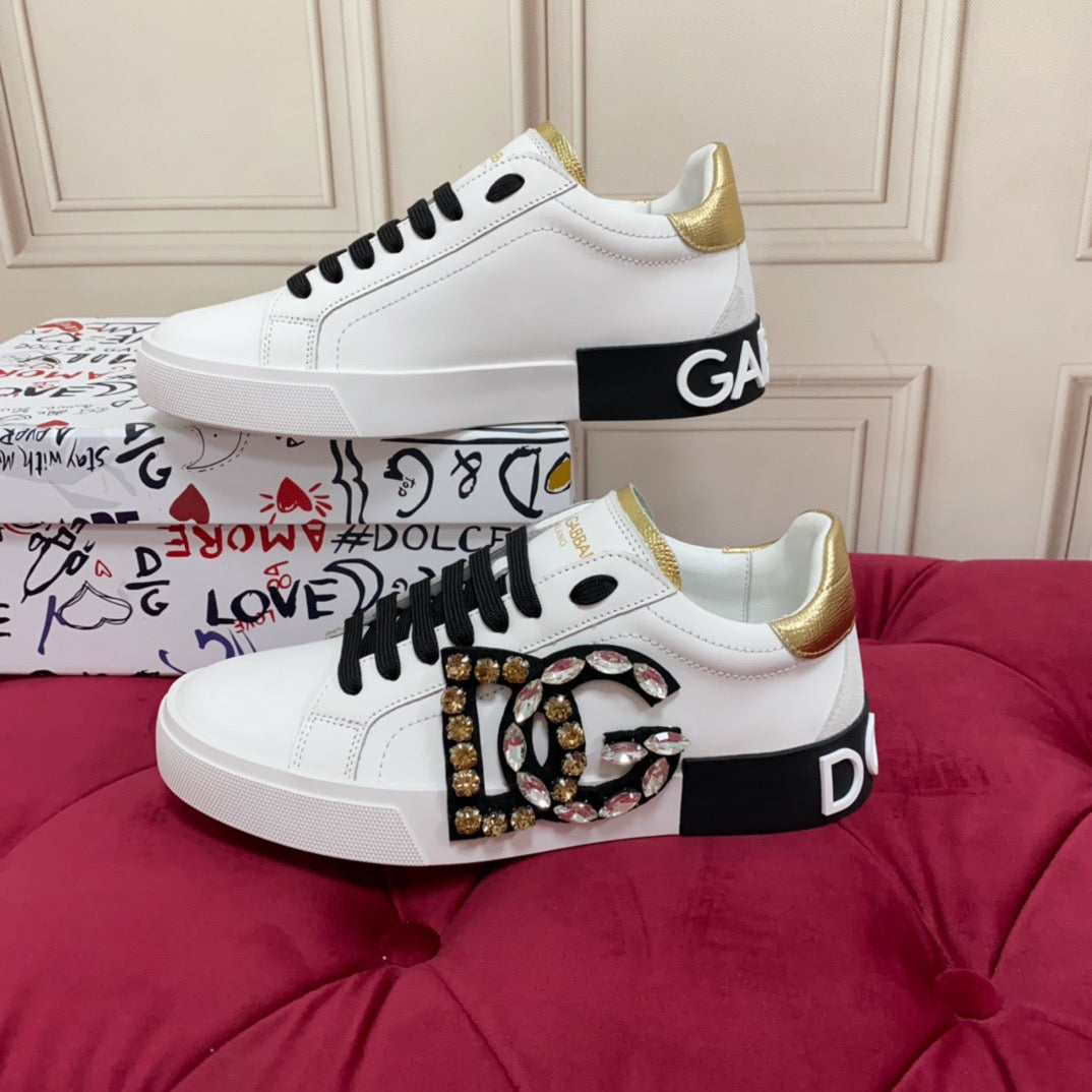 D*G  Premium Leather Casual Sneakers - Designer Unisex Shoes in 4 Styles