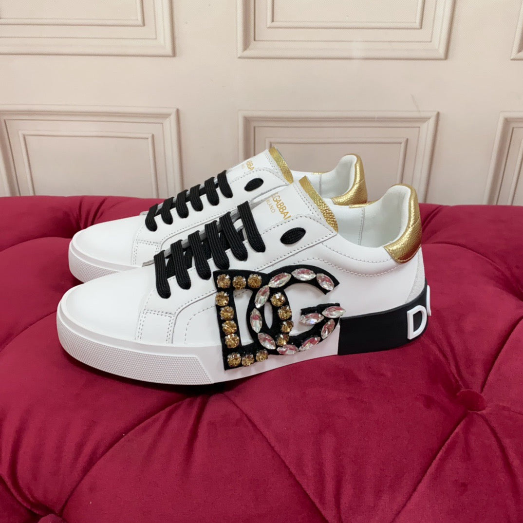 D*G  Premium Leather Casual Sneakers - Designer Unisex Shoes in 4 Styles