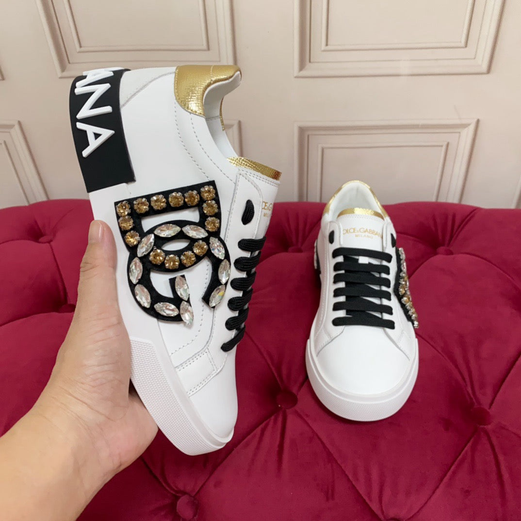 D*G  Premium Leather Casual Sneakers - Designer Unisex Shoes in 4 Styles