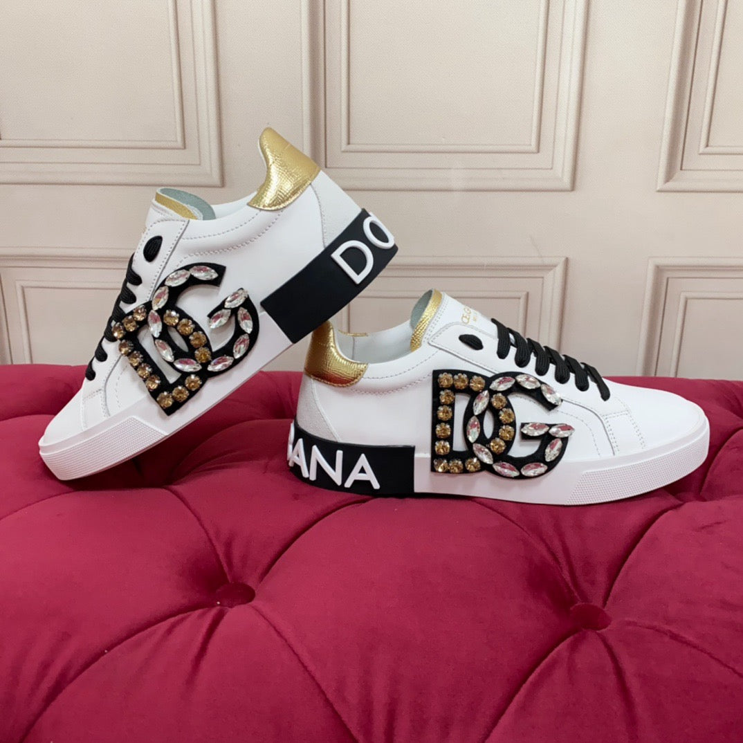 D*G  Premium Leather Casual Sneakers - Designer Unisex Shoes in 4 Styles
