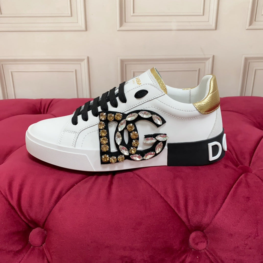 D*G  Premium Leather Casual Sneakers - Designer Unisex Shoes in 4 Styles