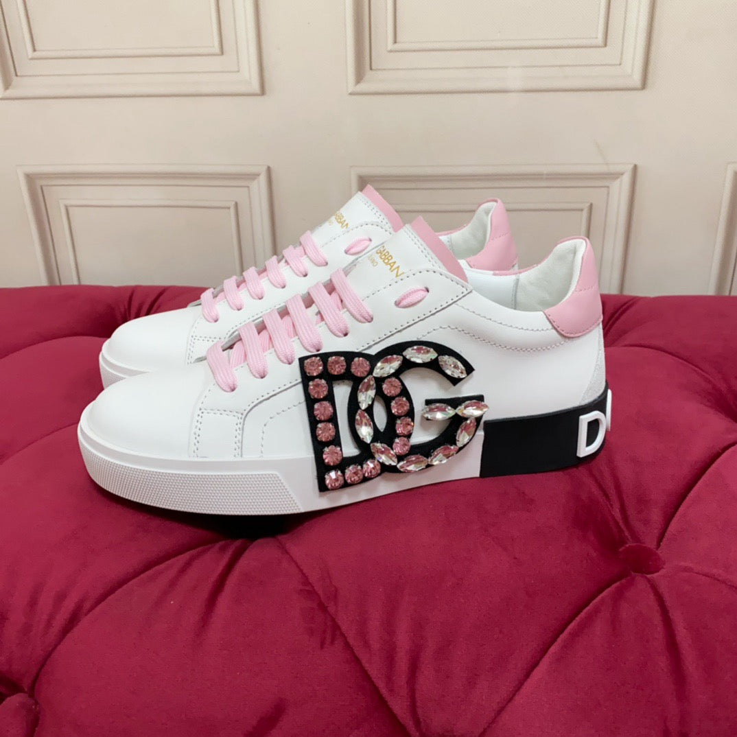 D*G  Premium Leather Casual Sneakers - Designer Unisex Shoes in 4 Styles