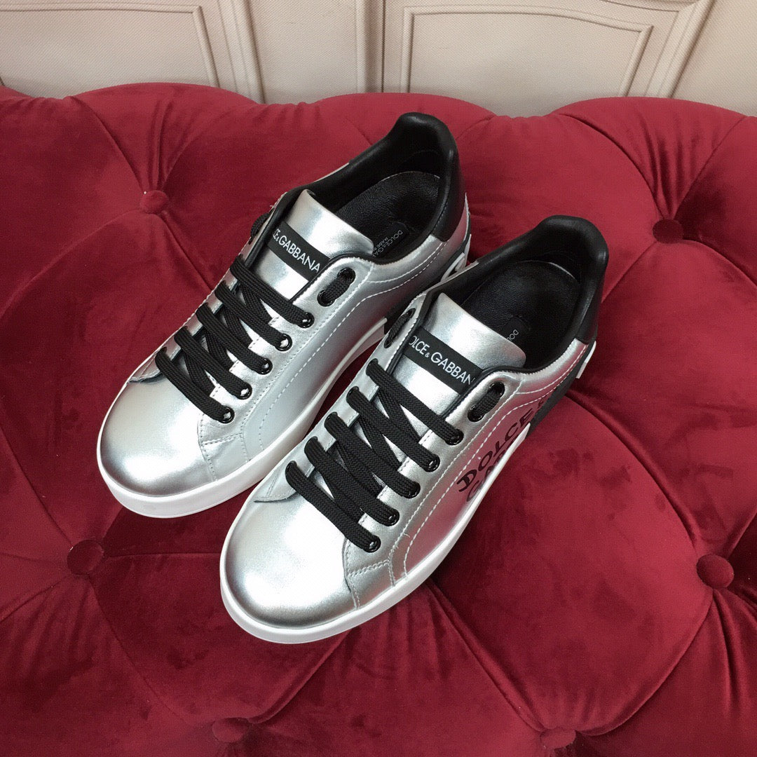 D*G Luxury Genuine Leather Casual Sneakers - Italian Designer Unisex Shoes