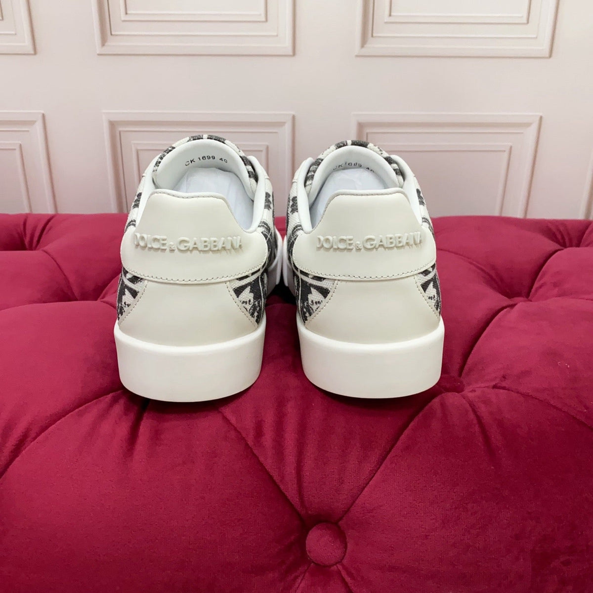 D*G  Premium Leather Casual Sneakers - Designer Unisex Shoes in 2 White Styles