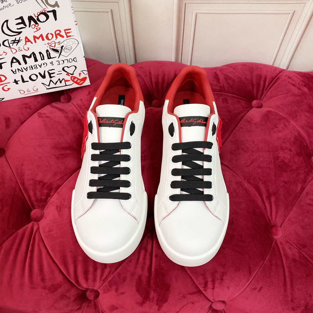 D*G  Premium Leather Casual Sneakers - Designer Unisex Shoes in 2 Colors