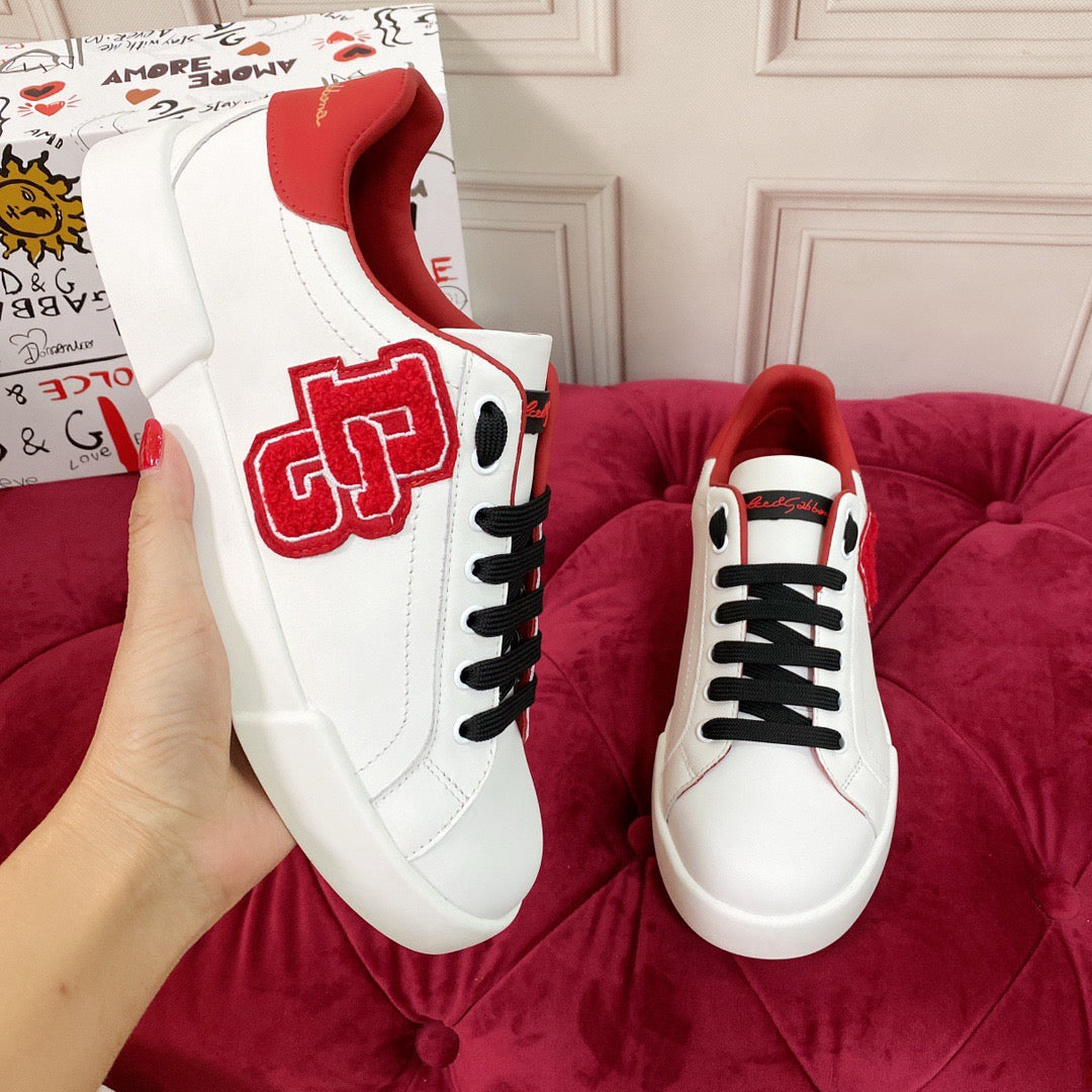 D*G  Premium Leather Casual Sneakers - Designer Unisex Shoes in 2 Colors