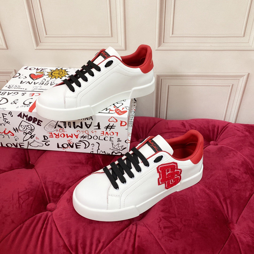 D*G  Premium Leather Casual Sneakers - Designer Unisex Shoes in 2 Colors