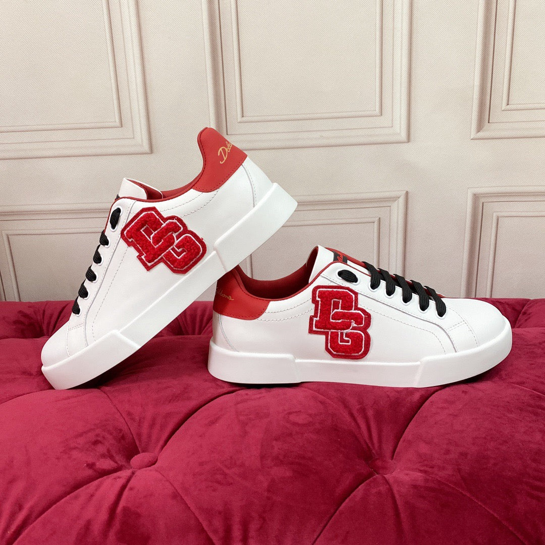 D*G  Premium Leather Casual Sneakers - Designer Unisex Shoes in 2 Colors