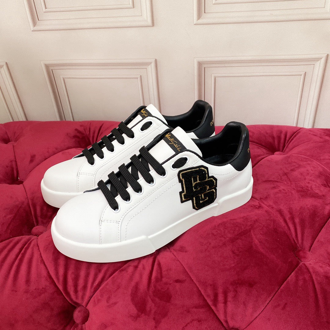 D*G  Premium Leather Casual Sneakers - Designer Unisex Shoes in 2 Colors