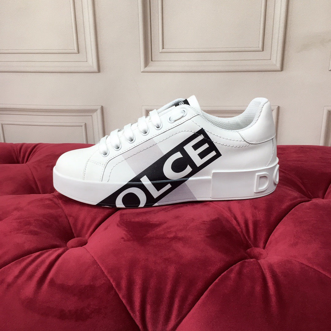 D*G  Premium Leather Casual Sneakers - Designer Unisex Shoes in 2 Colors