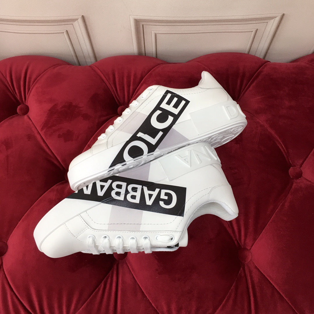 D*G  Premium Leather Casual Sneakers - Designer Unisex Shoes in 2 Colors