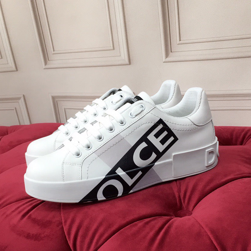 D*G  Premium Leather Casual Sneakers - Designer Unisex Shoes in 2 Colors