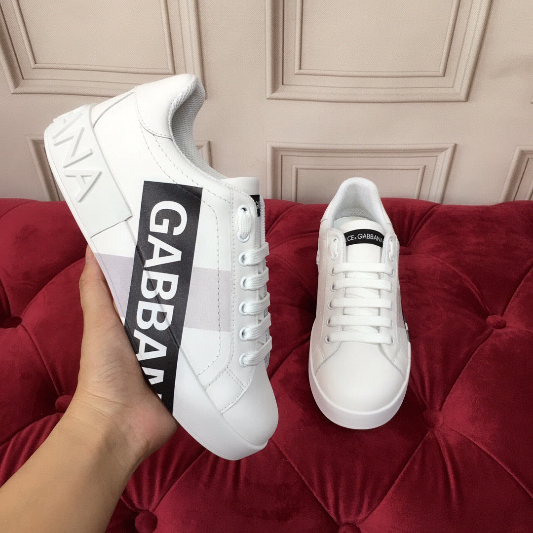 D*G  Premium Leather Casual Sneakers - Designer Unisex Shoes in 2 Colors
