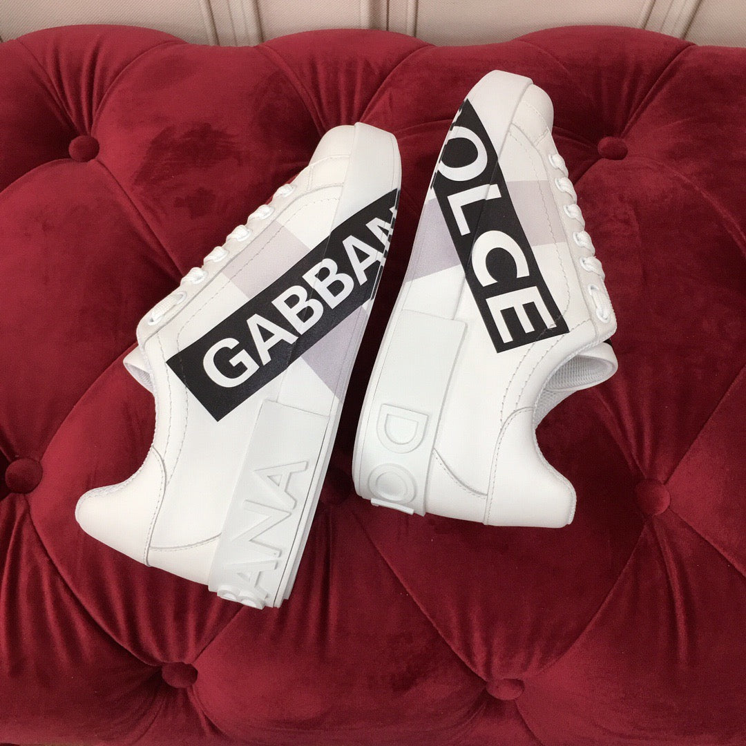 D*G  Premium Leather Casual Sneakers - Designer Unisex Shoes in 2 Colors