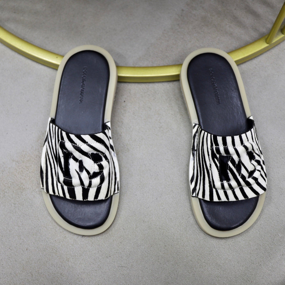 D*G Premium Leather Camouflage Slippers - Designer Men's Slides in 2 Patterns