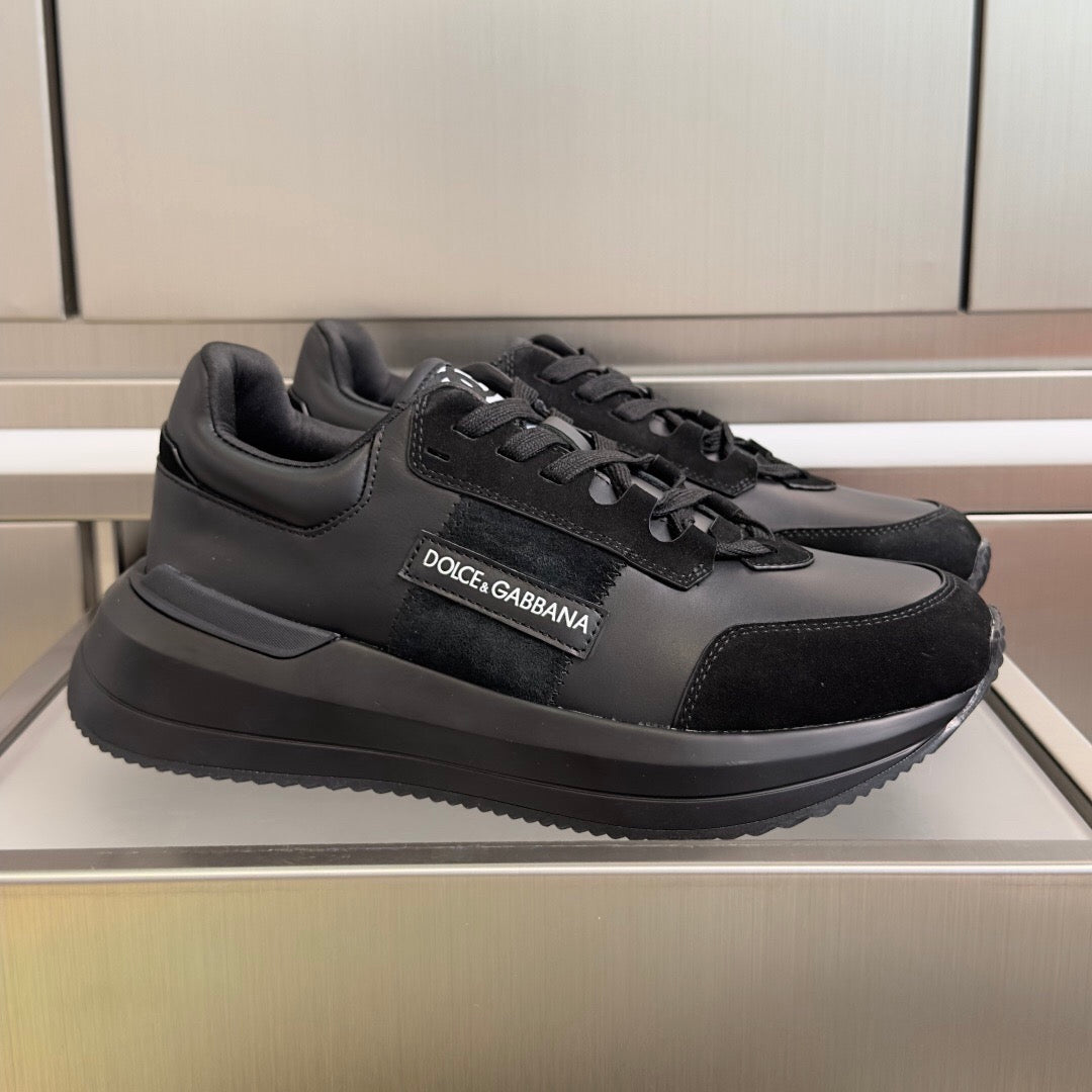 D*G Premium Leather Casual Sneakers - Designer Unisex Shoes in 3 Colors