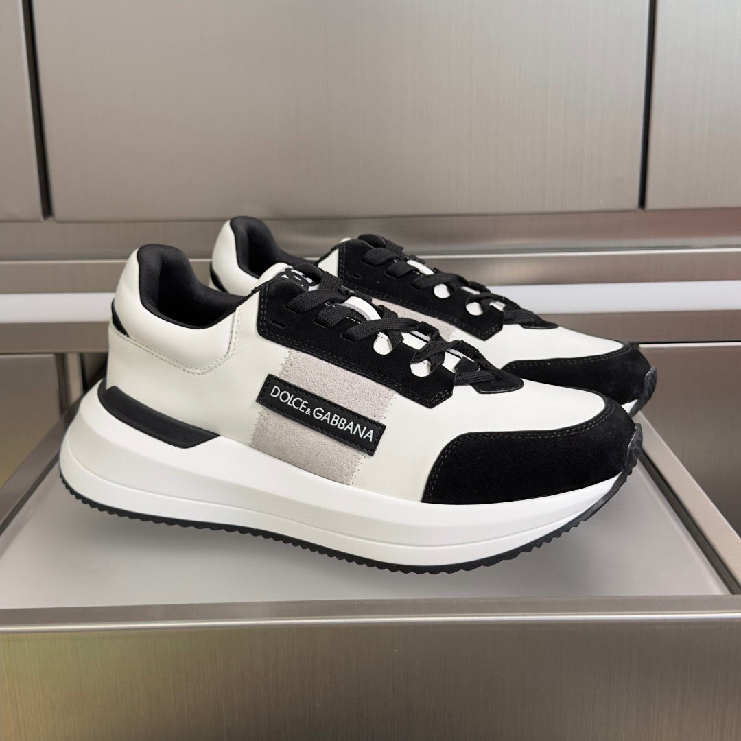 D*G Premium Leather Casual Sneakers - Designer Unisex Shoes in 3 Colors
