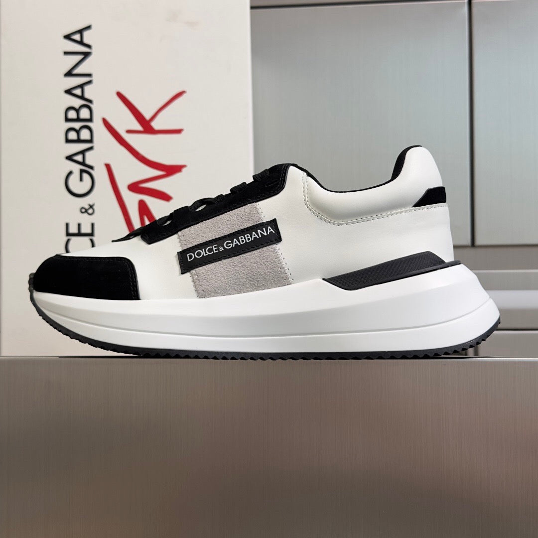 D*G Premium Leather Casual Sneakers - Designer Unisex Shoes in 3 Colors