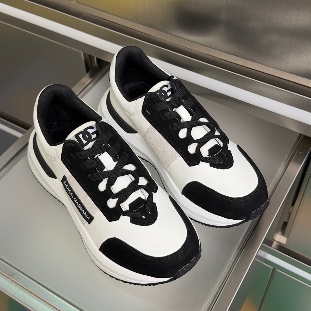 D*G Premium Leather Casual Sneakers - Designer Unisex Shoes in 3 Colors