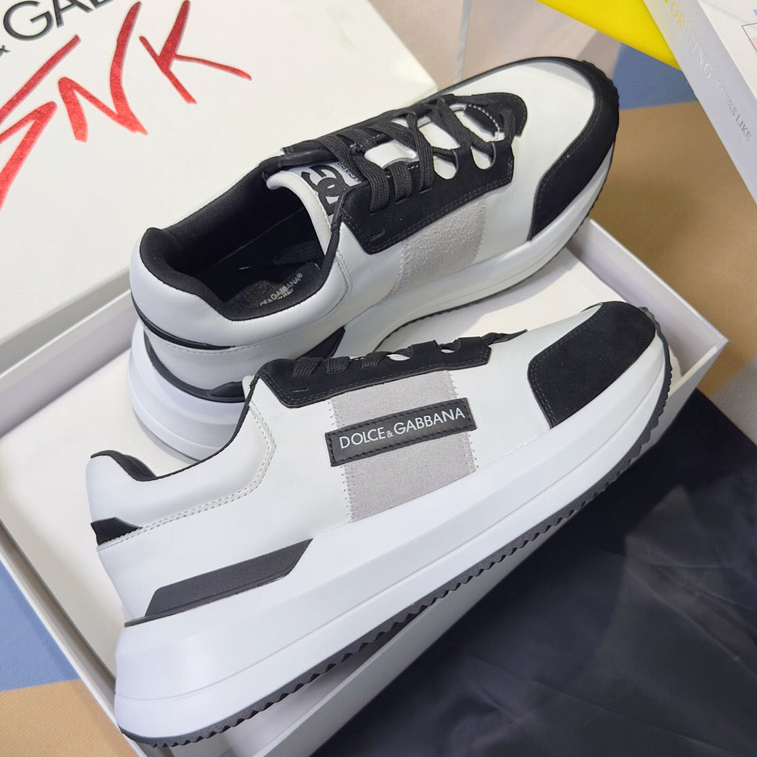 D*G Premium Leather Casual Sneakers - Designer Unisex Shoes in 3 Colors