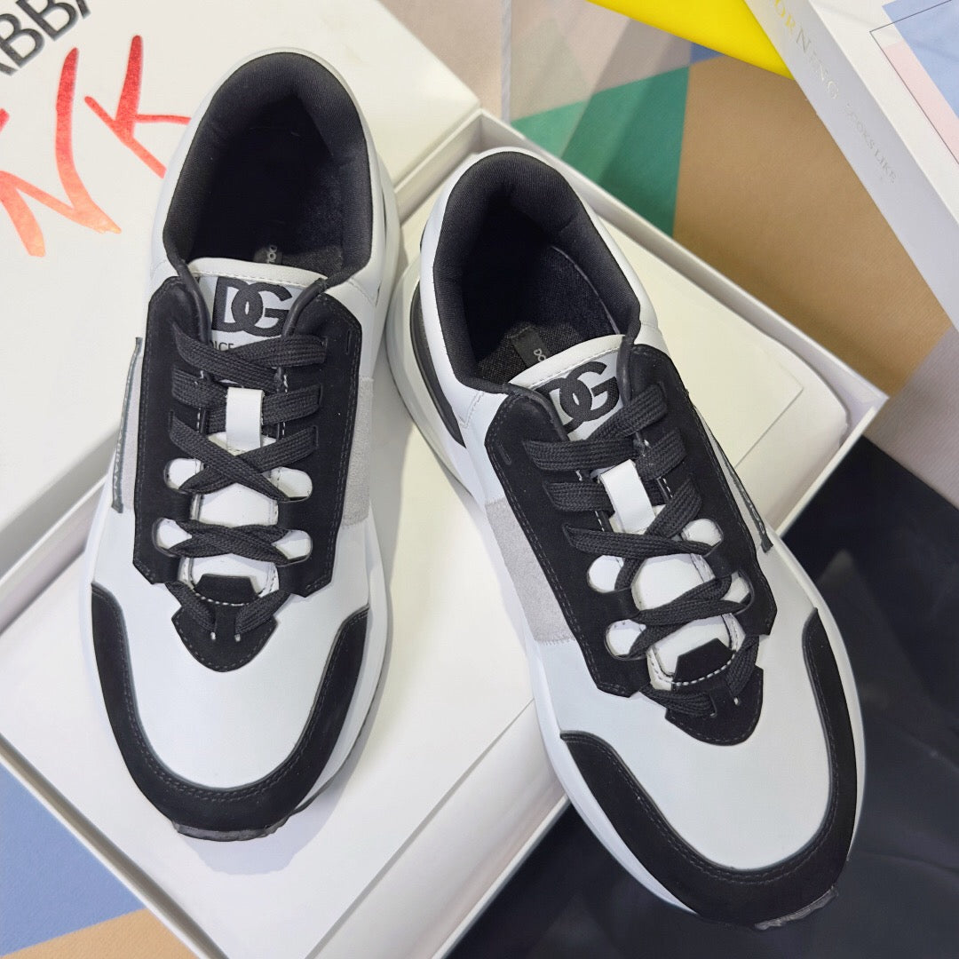 D*G Premium Leather Casual Sneakers - Designer Unisex Shoes in 3 Colors