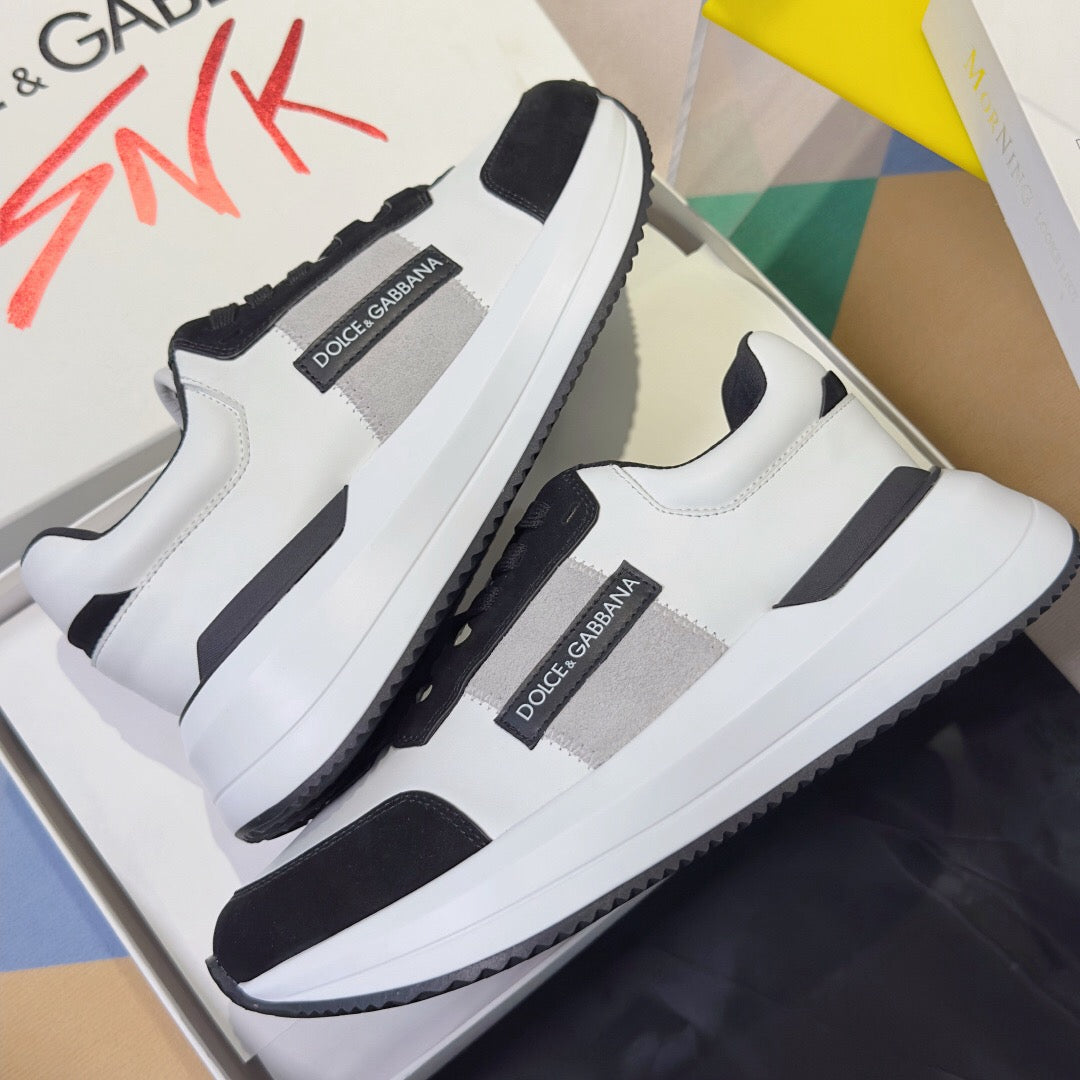 D*G Premium Leather Casual Sneakers - Designer Unisex Shoes in 3 Colors
