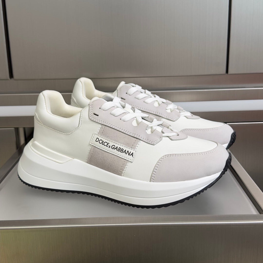 D*G Premium Leather Casual Sneakers - Designer Unisex Shoes in 3 Colors