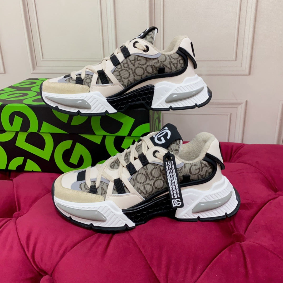 D*G  Luxury Genuine Leather Casual Sneakers - Italian Designer Unisex Shoes