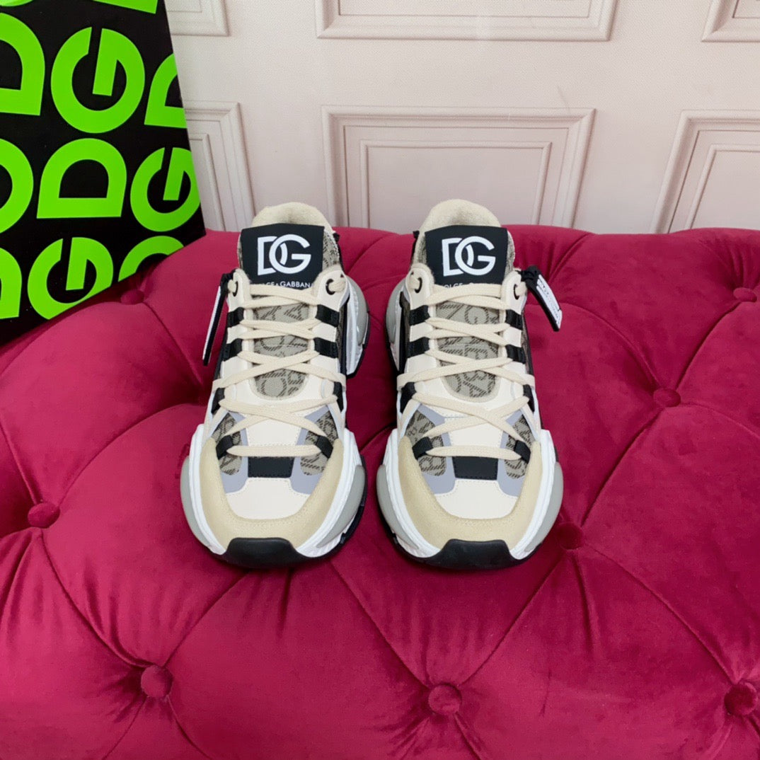 D*G  Luxury Genuine Leather Casual Sneakers - Italian Designer Unisex Shoes
