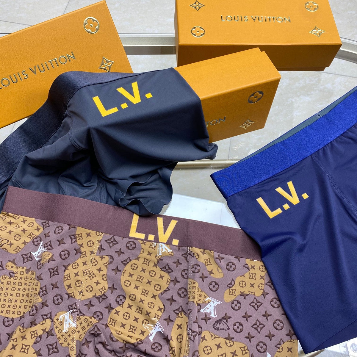 Louis Vuitton Ice-Silk Men's Boxer Briefs - 3-Piece Box - Sizes L-XXXL