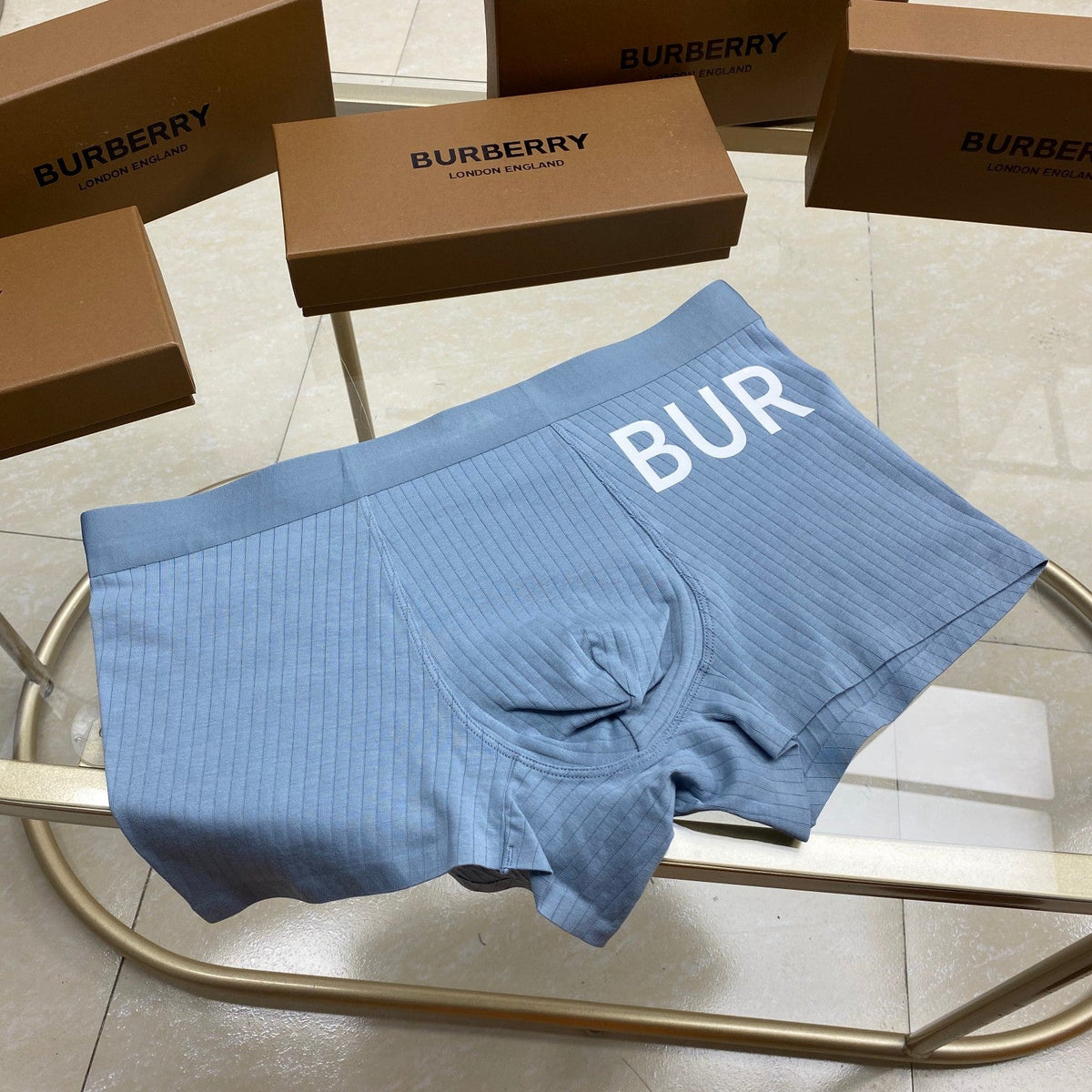 Burberry Ribbed Men's Trunk Underwear - 3-Piece Box