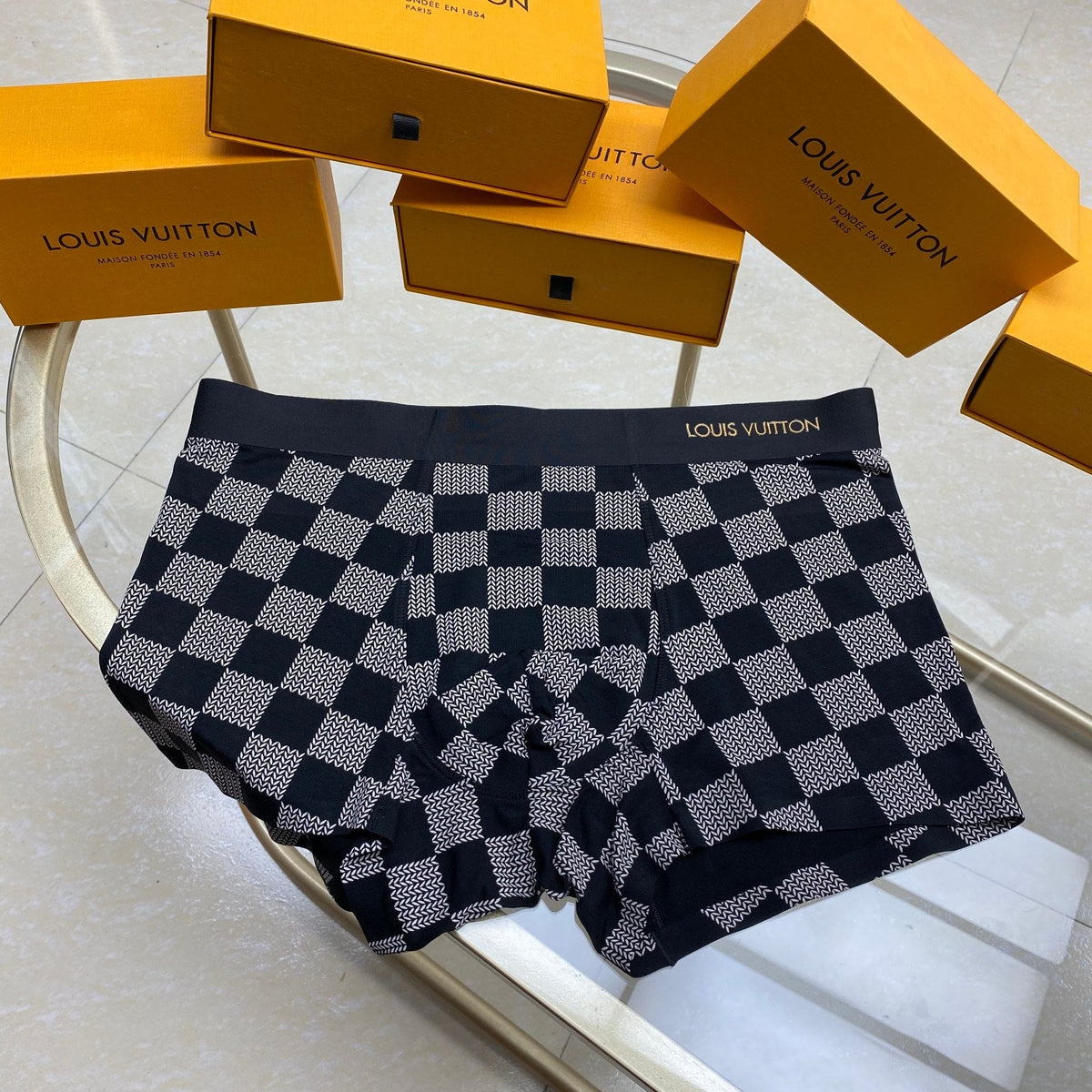 Louis Vuitton Checkerboard Boxer Briefs 3-Piece Box Collection