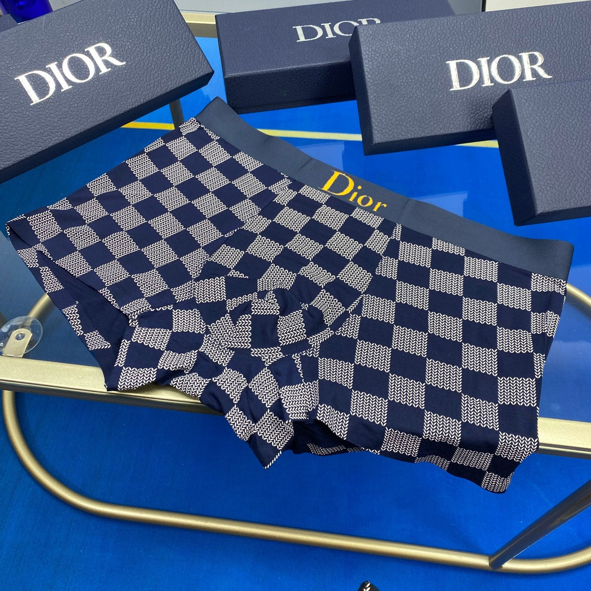 Dior Cotton Visible Colour, Waistband And Emblem Details Men's Boxer Briefs - 3-Piece Box
