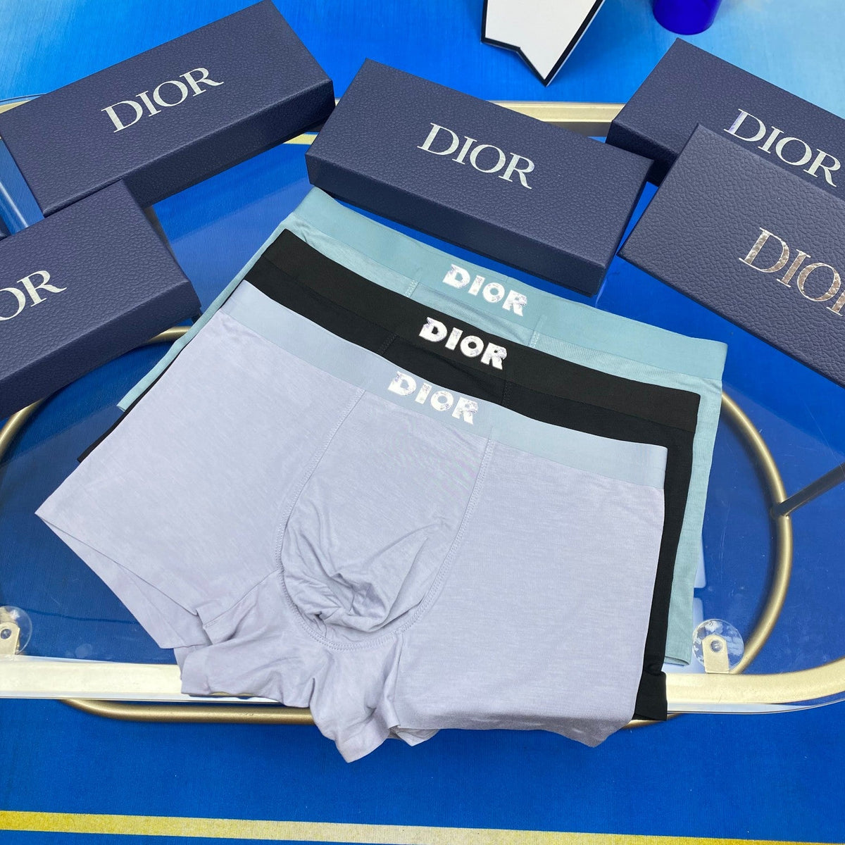 Dior Colour-Block Boxer Briefs 3-Piece Box Collection Essentials