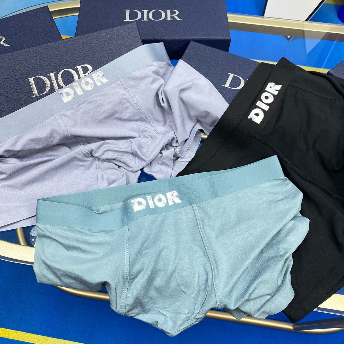 Dior Colour-Block Boxer Briefs 3-Piece Box Collection Essentials