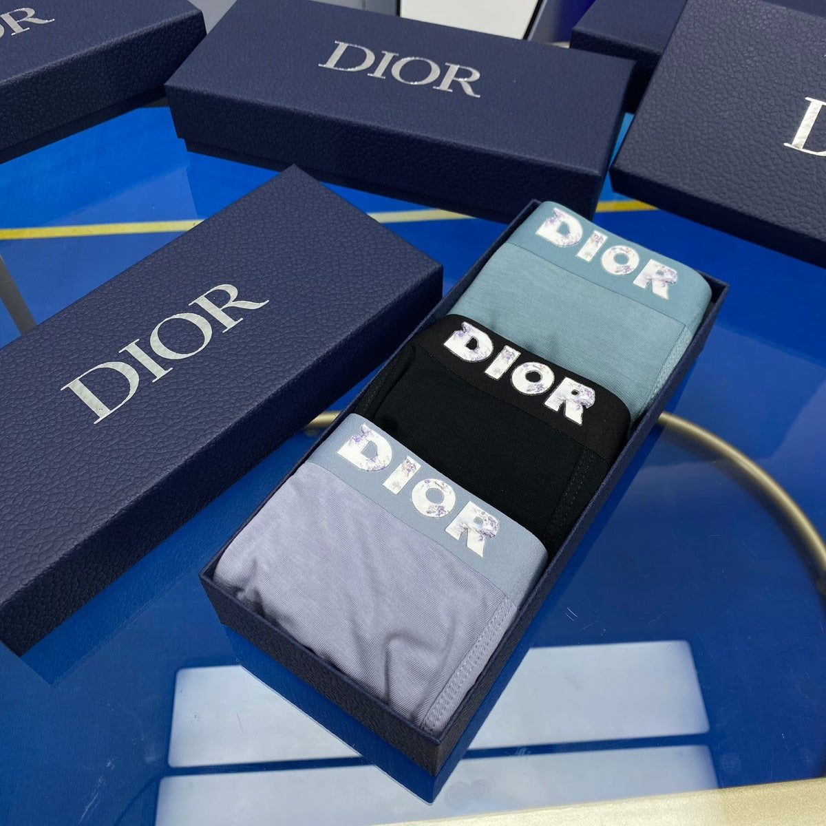 Dior Colour-Block Boxer Briefs 3-Piece Box Collection Essentials