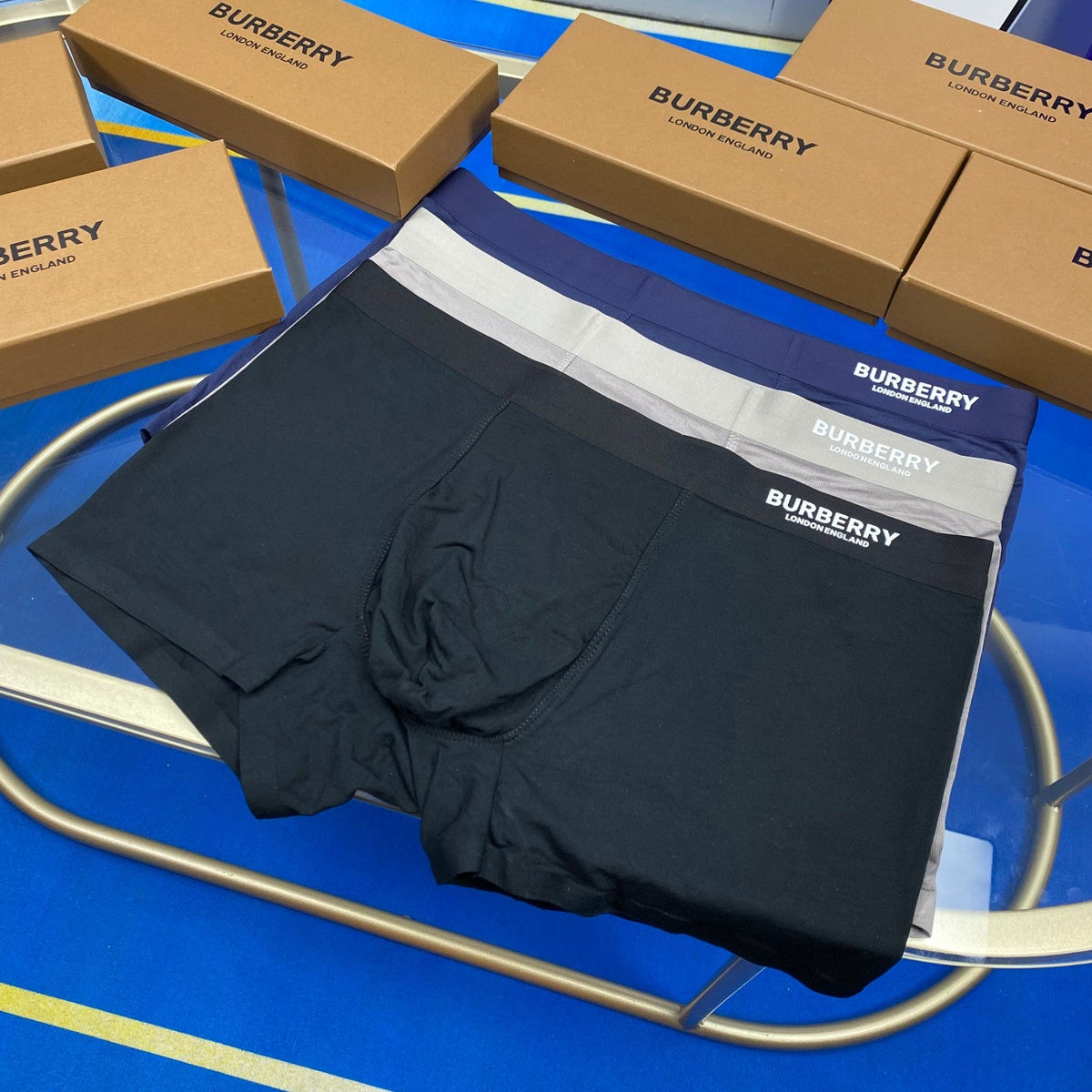 Burberry Modal Clean Wordmark Waistbands Men's Boxer Briefs - 3-Piece Box