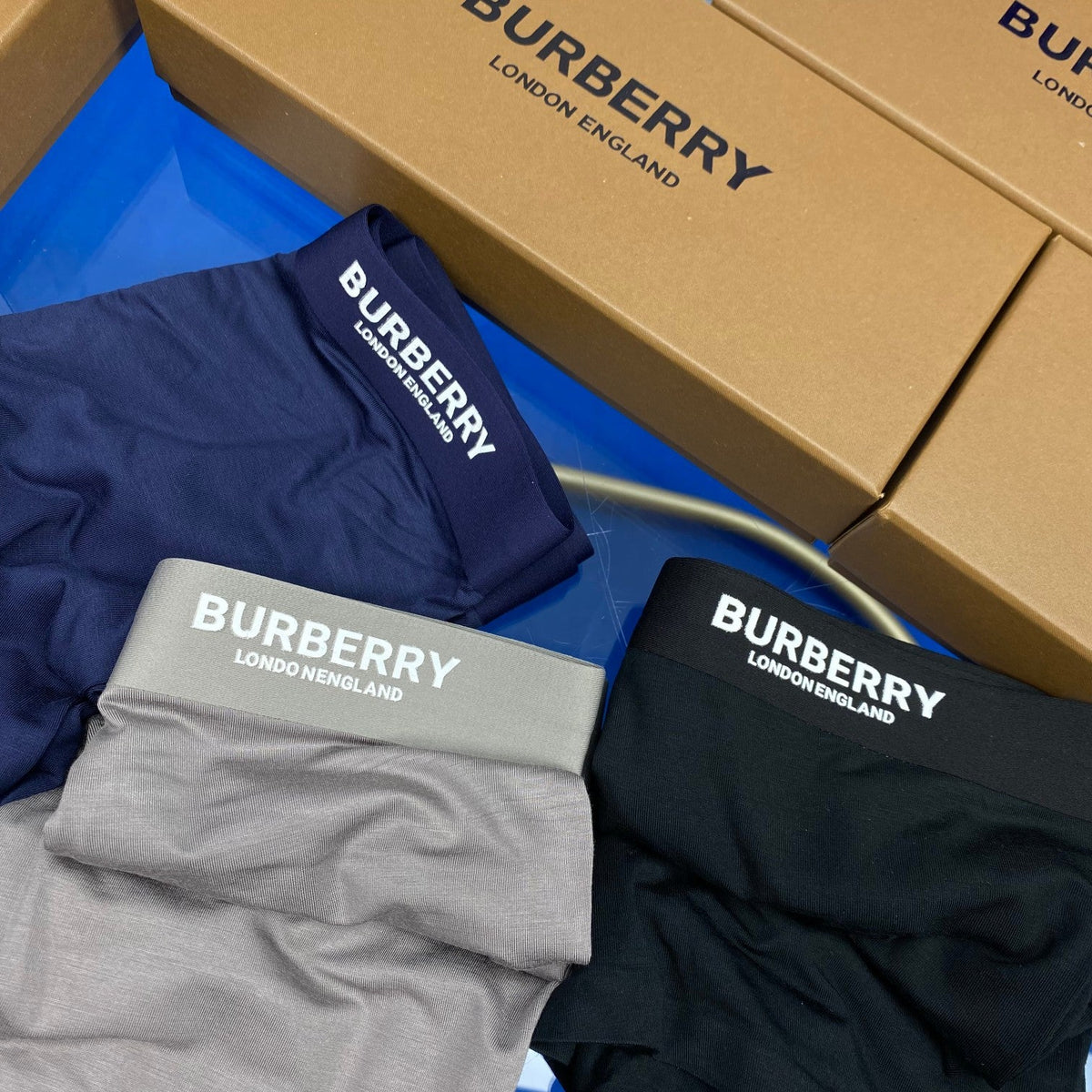 Burberry Modal Clean Wordmark Waistbands Men's Boxer Briefs - 3-Piece Box