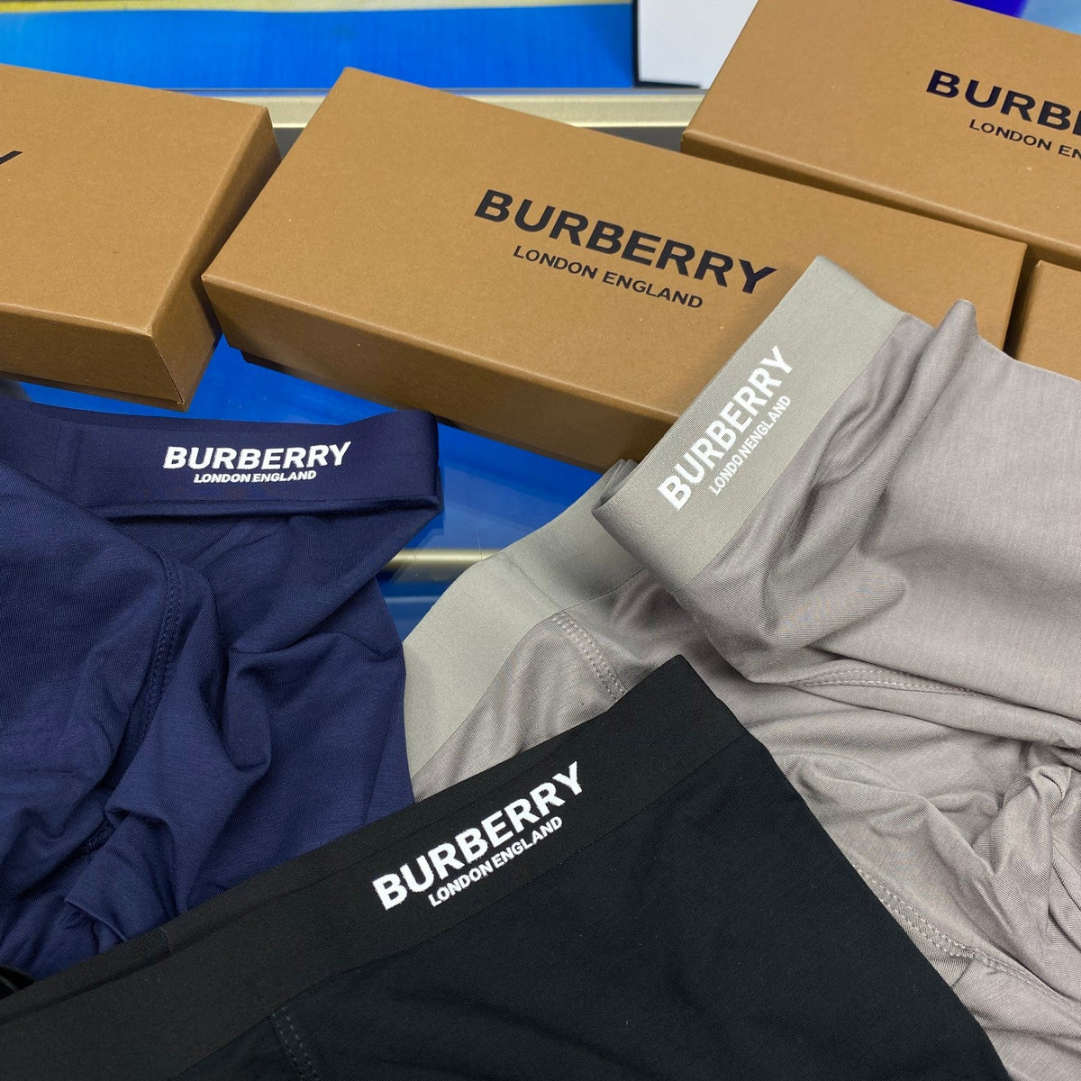 Burberry Modal Clean Wordmark Waistbands Men's Boxer Briefs - 3-Piece Box