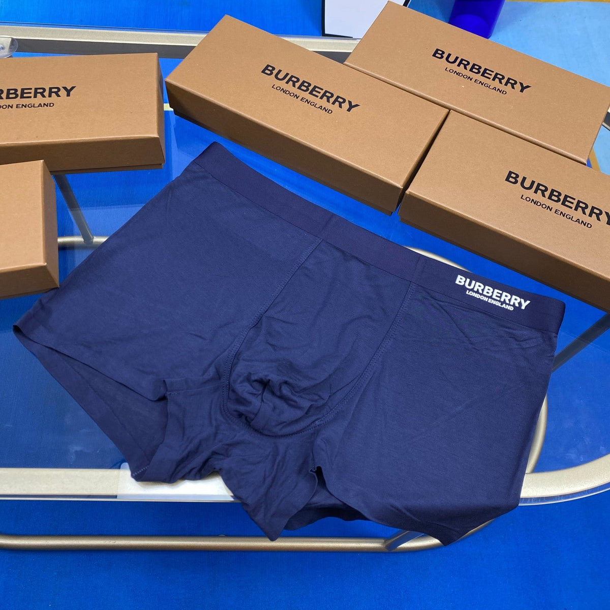 Burberry Cotton Visible Branded Waistband Or Emblem Details Men's Boxer Briefs - 3-Piece Box