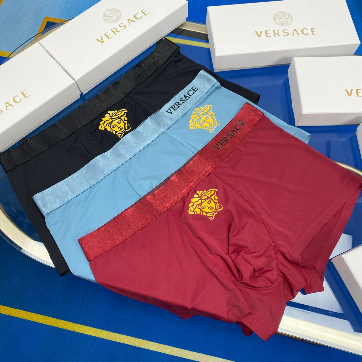 Versace Ice-Silk Men's Boxer Briefs - 3-Piece Box
