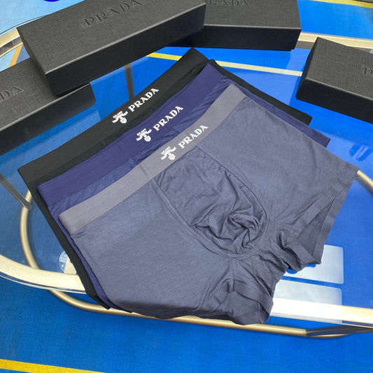 Prada Small Logo Details Men's Boxer Briefs - 3-Piece Box